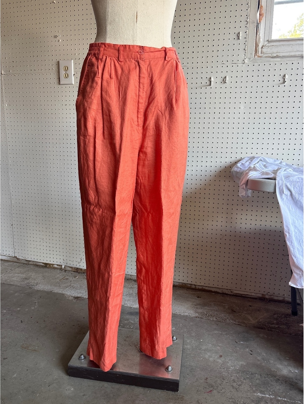 Vintage Donnavinci Women's Coral Linen Blend Pants Size 10